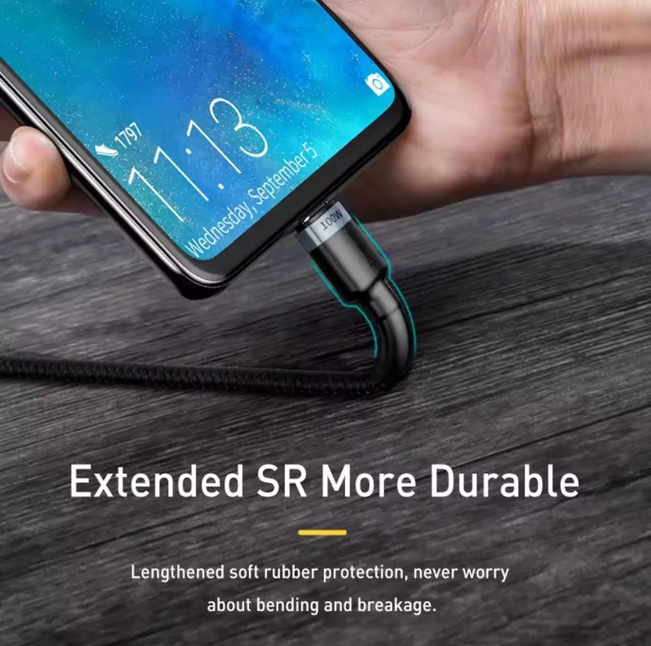 Cabo USB-C 60w Carregamento Rápido 1m - Foto 3