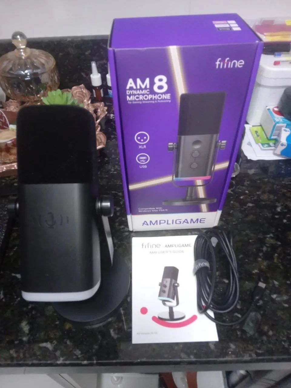 FIFINE Microfone dinâmico USB-XLR para gravação de podcast novo na CX  - Foto 3