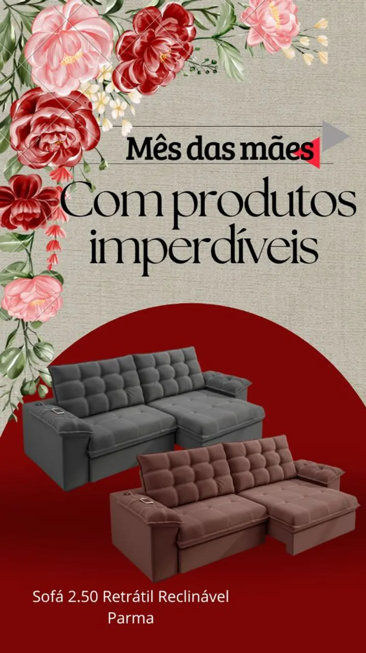 Sofá Retrátil Reclinável Parma - Conforto e Elegância!