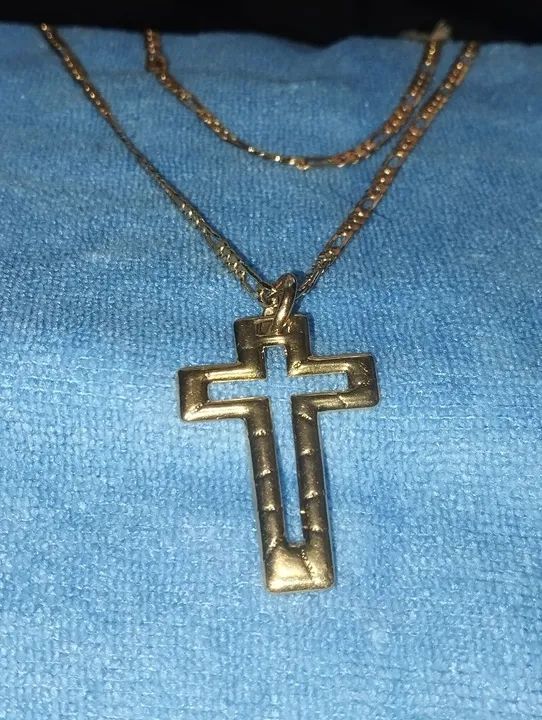 Corrente Rommanel masculina + crucifixo 