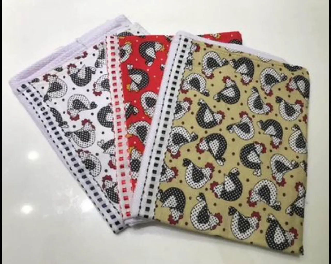 Jogo de Panos de Prato Galinha - 3 Peças