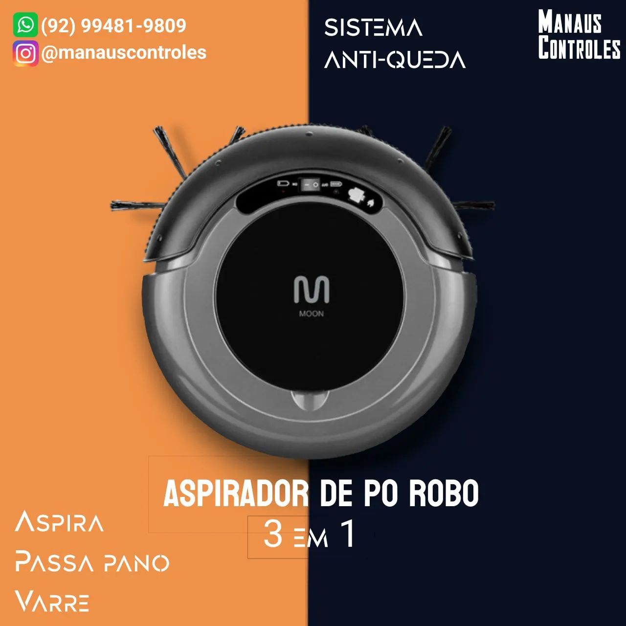Aspirador De pó Robô 3 em 1 Bivolt 