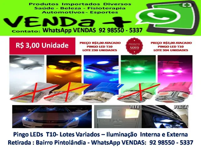 Led Azul Cristal e Rosa - Conector T1O