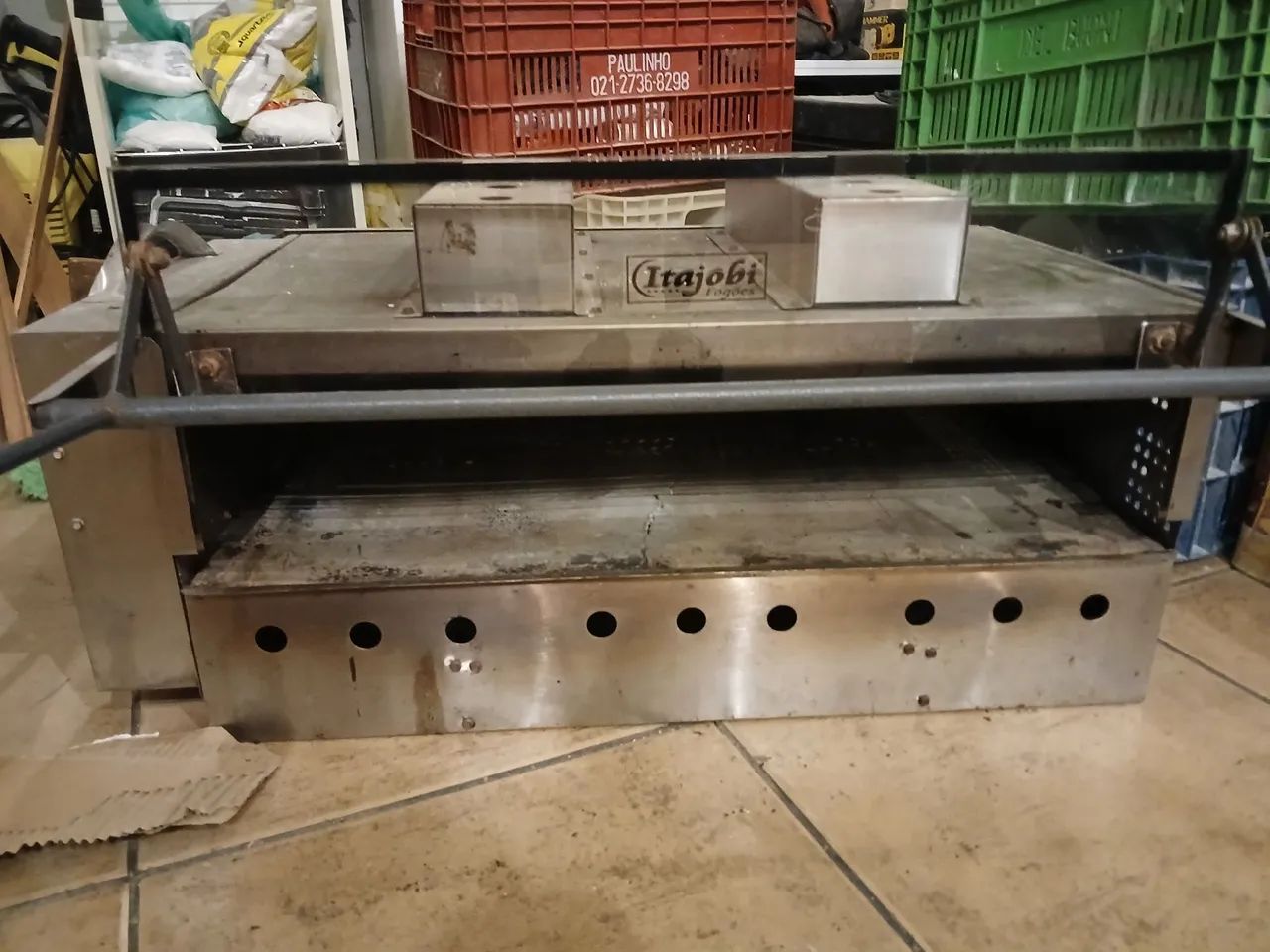 Forno Itajobi 40x70 2 queimadores infravermelho base de pedra refratário inox com grill - Foto 2