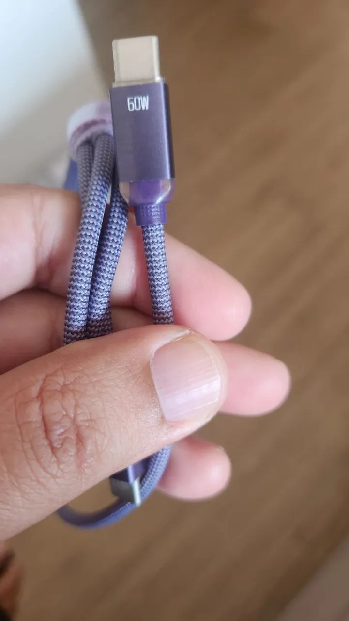 Cabo USB-C Tipo C 60W para Android - acabamento premium - Foto 3