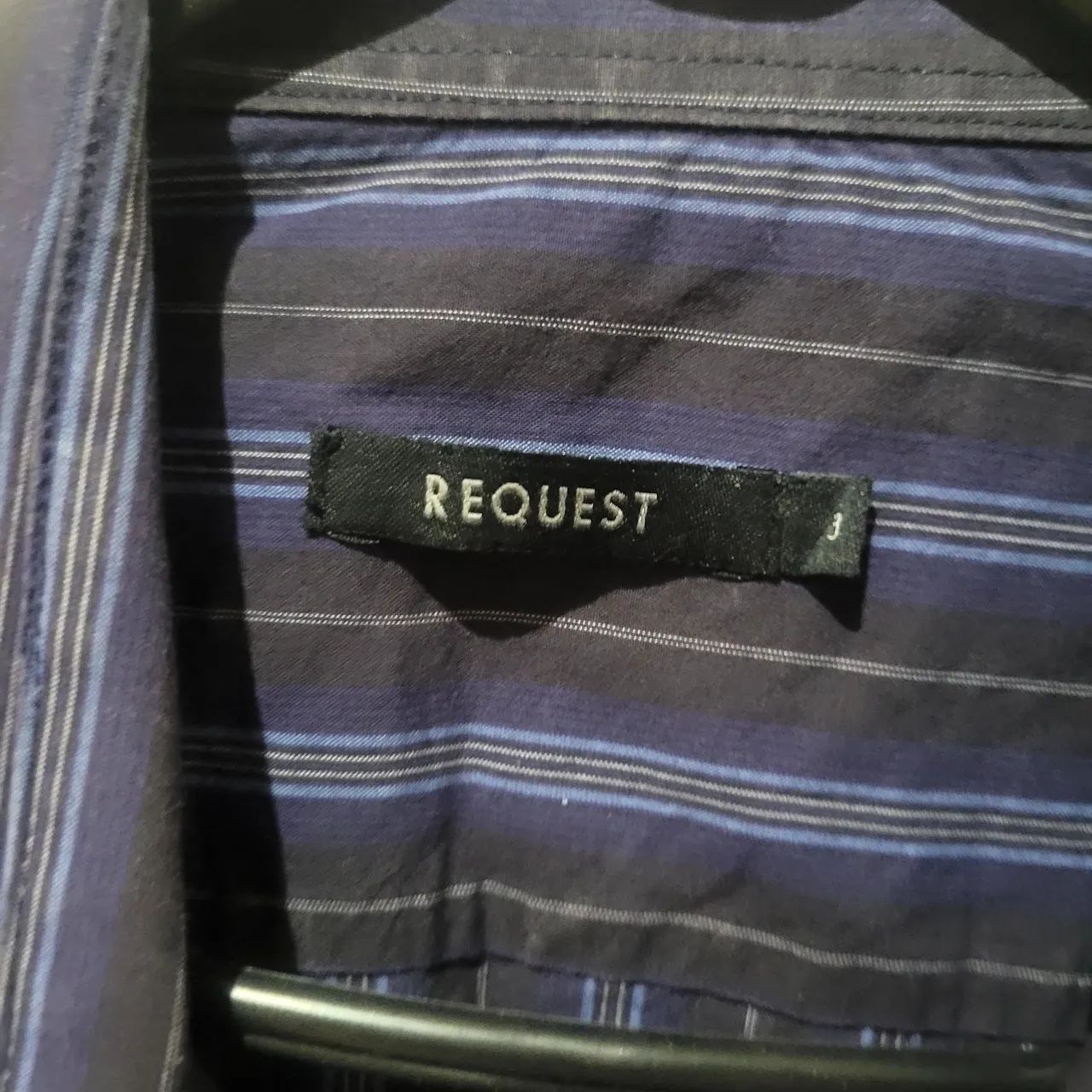 Camisa request tam 3, listrado em roxo,  M - Foto 3