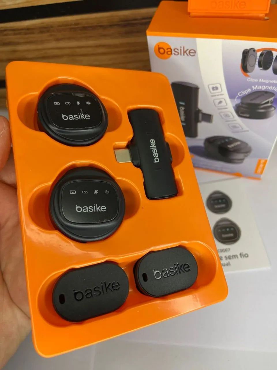 Microfone de Lapela Sem Fio Tipo C - BASIKE - Ba-MIC0007 - Foto 2