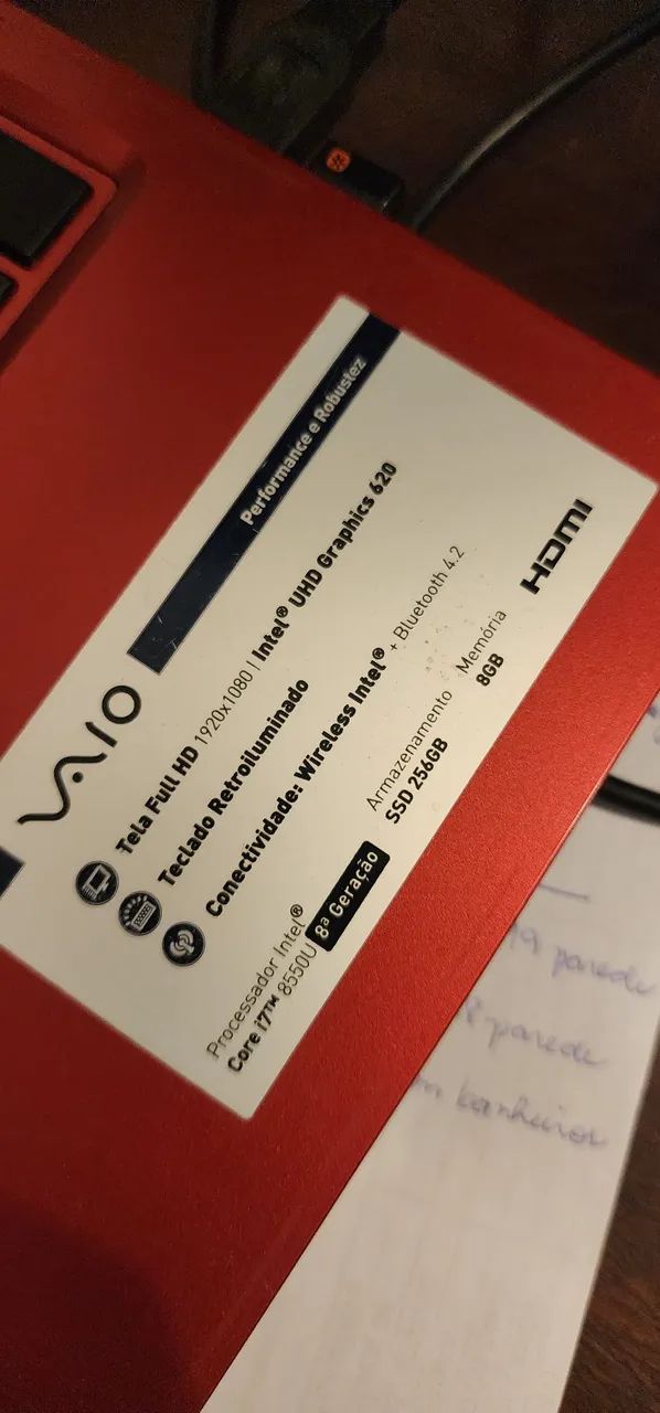 Notebook Vaio I7 - vermelho - Foto 2