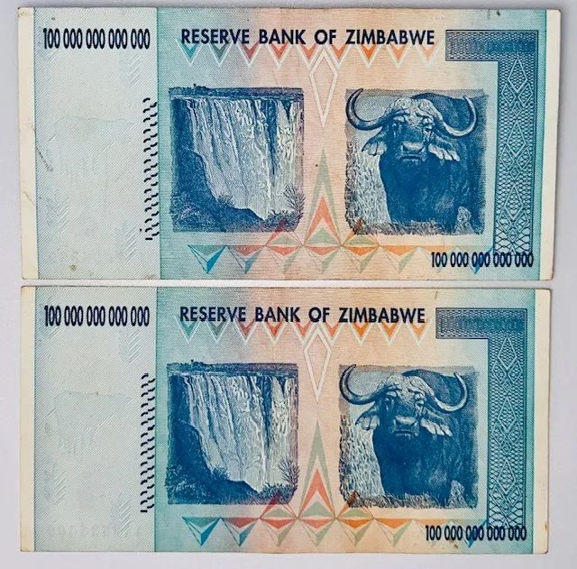 Zimbabwe 100 Trilhões de Dólares 2008 P-91 - Foto 2