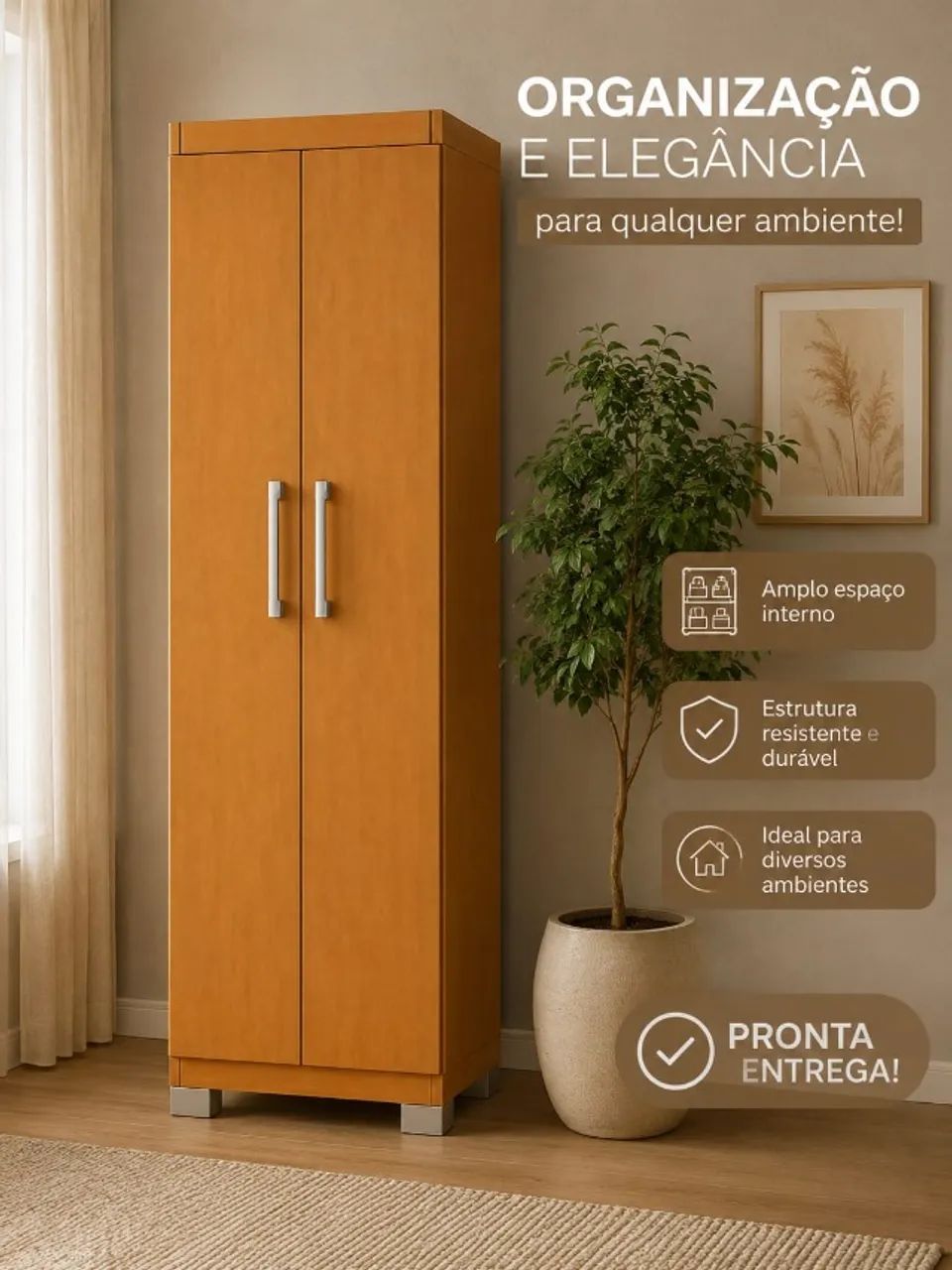 Armário Multiuso 2 portas 5 prateleiras  - Foto 4