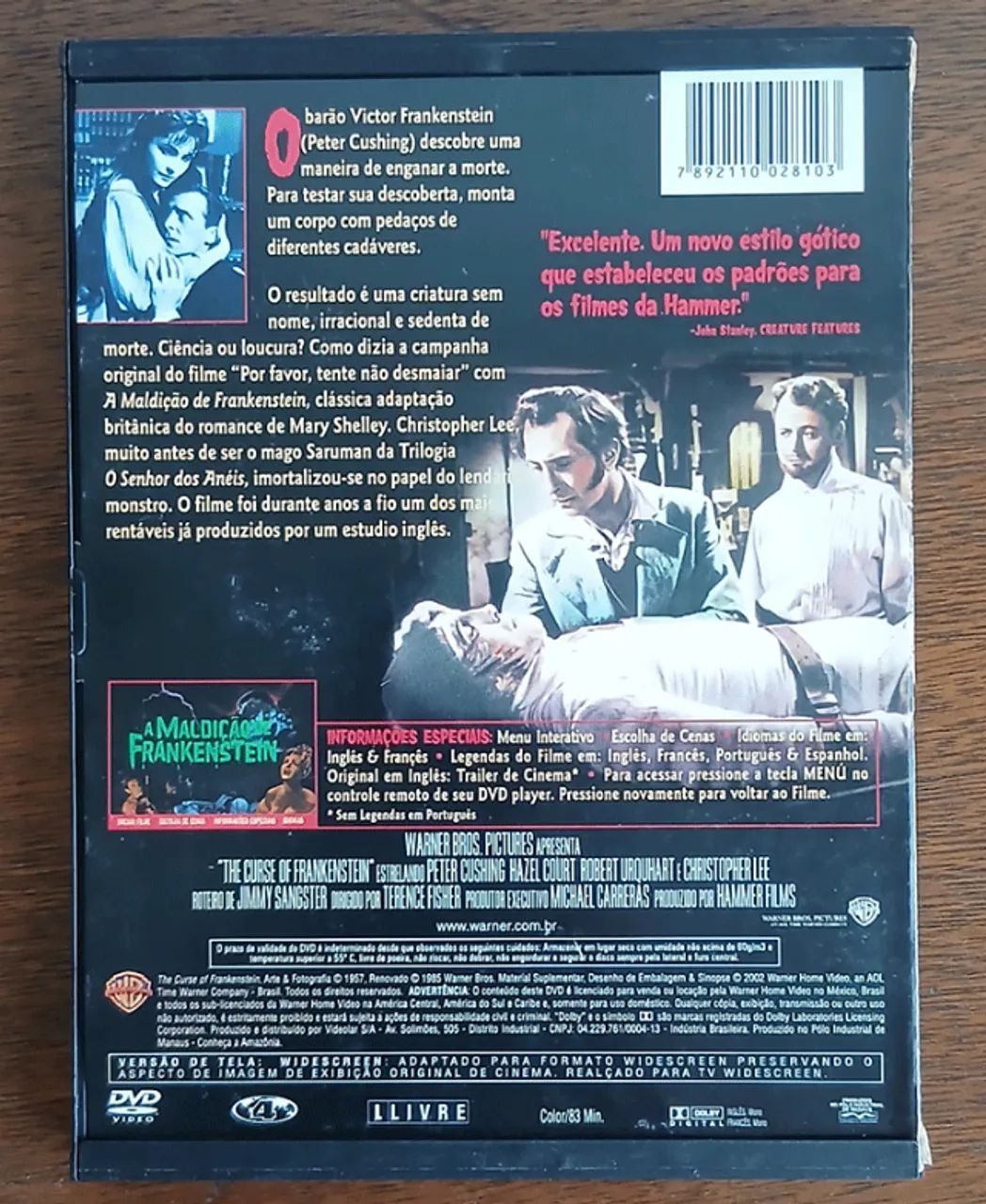 SNACASE - DVD A MADIÇÃO DE FRANKENSTEIN (1957) - DVD, Blu-Ray e