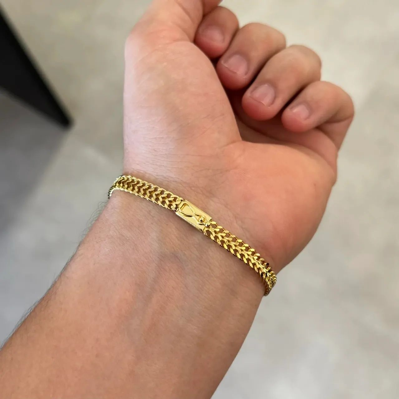Bracelete Masculino banhado a ouro  - Foto 2