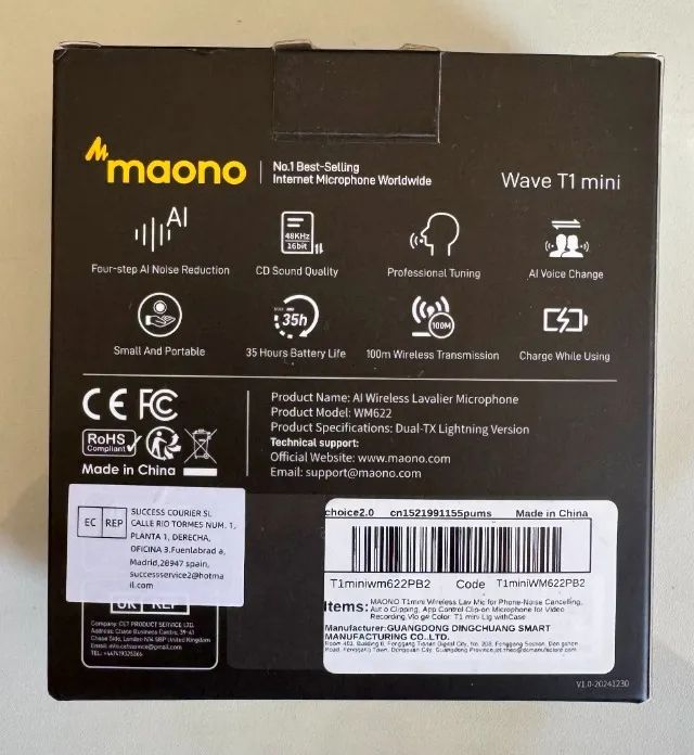 Microfone Lapela Maono Wave T1 Mini Preto - Lightning - Foto 5