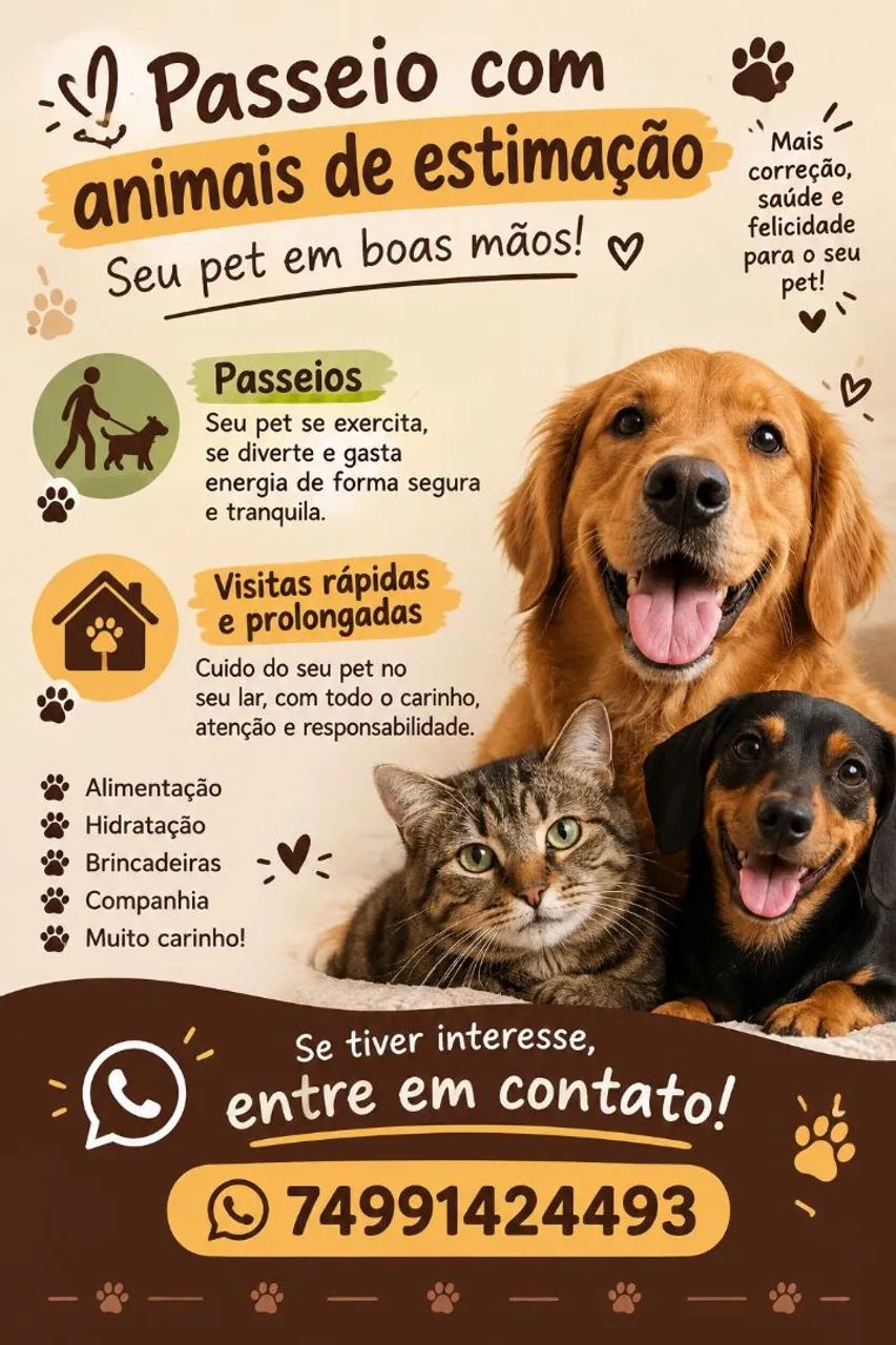Passeio e cuidados com seu pet