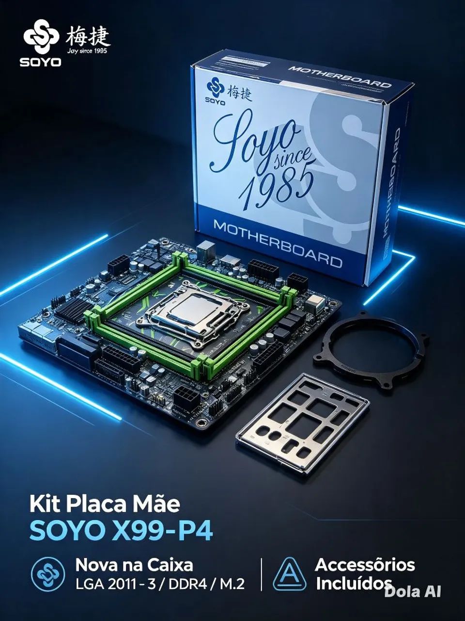 VENDO Kit de placa-mãe SOYO X99 com processador Xeon E5 2630 V4 LGA2011-3, 