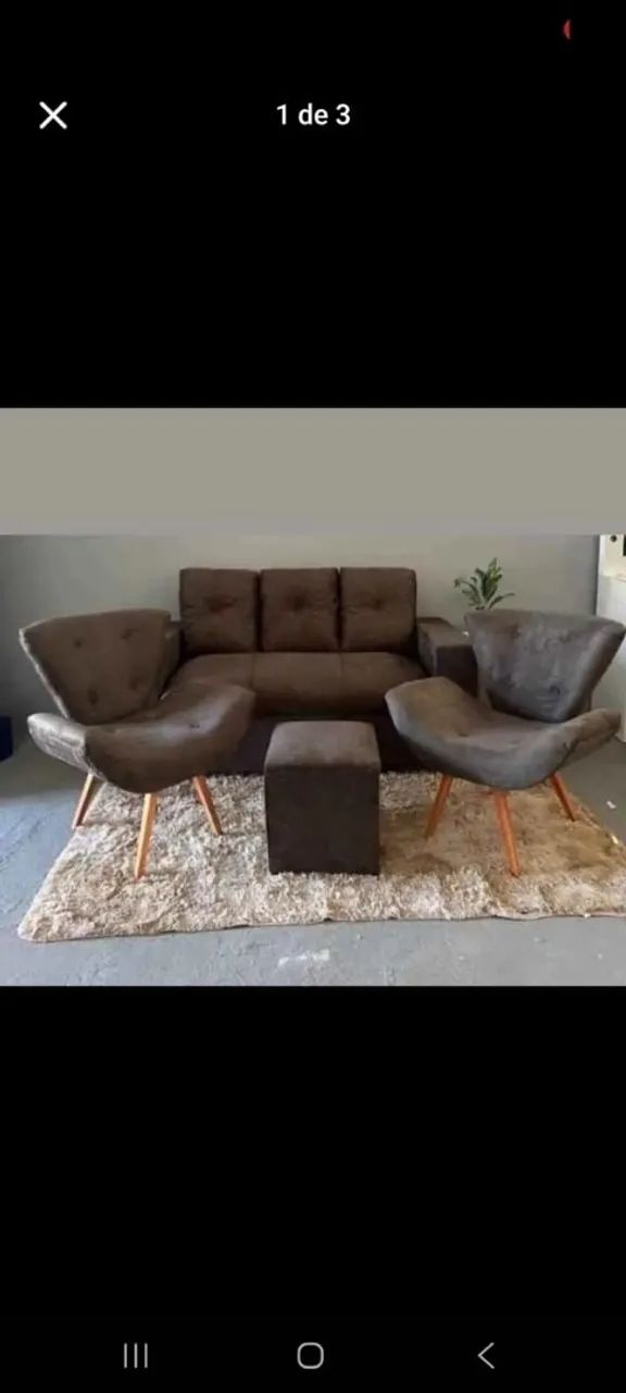 KIT DE SOFÁ COM 2 POLTRONAS  - Foto 3