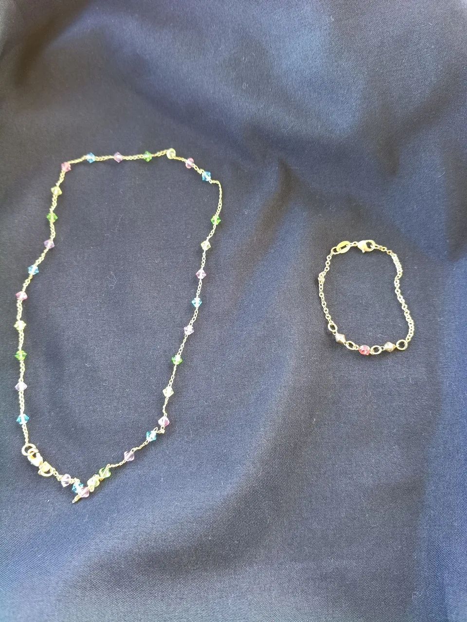 Colar e pulseira infantil de ouro 18k - Foto 2