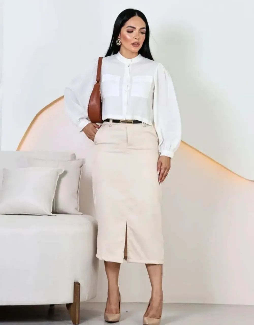 Saia feminina alfaiataria  - Foto 3