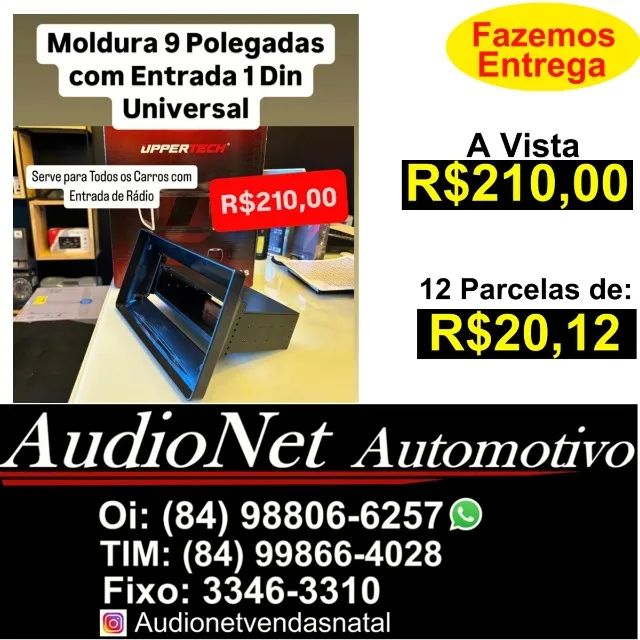 Moldura 9 Polegadas c/ Entrada 1 Din de Radio Universal para Multimidia tela 9 Mp5 Android - Foto 2
