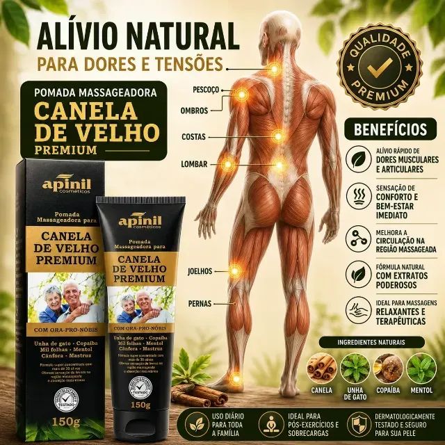 Pomada Massageadora Canela De Velho Com Ora-pro-nóbis Apinil - Foto 3