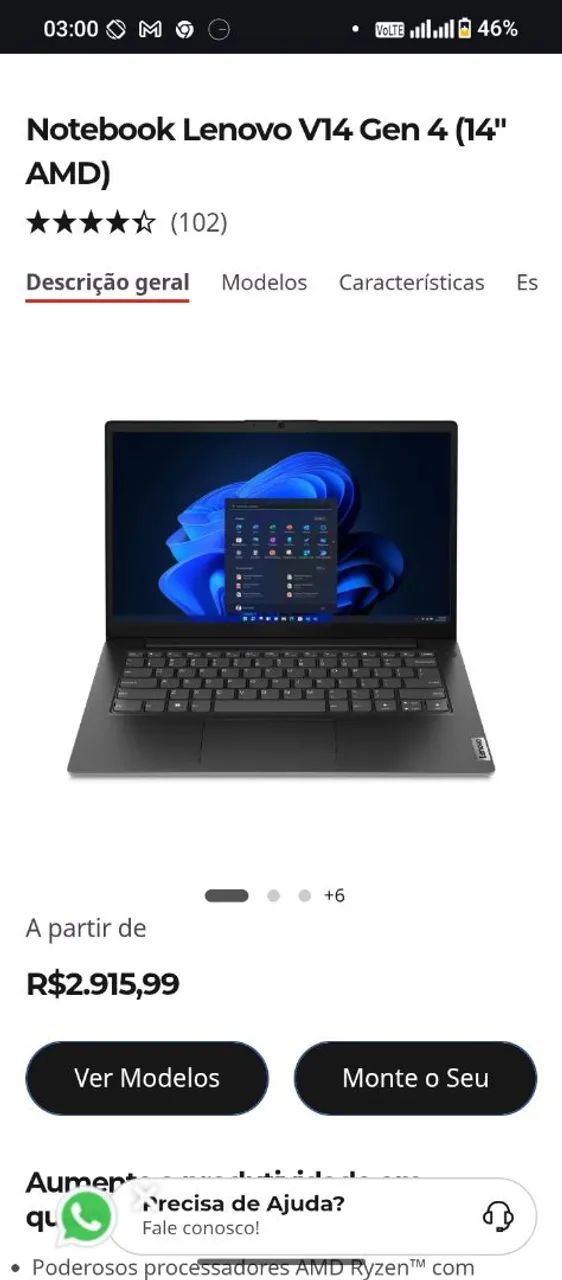 Notebook Lenovo V14 (G4) - Foto 3