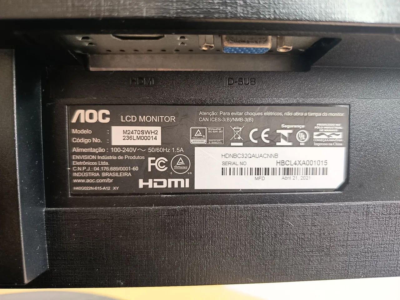 Monitor AOC M2470SWH2