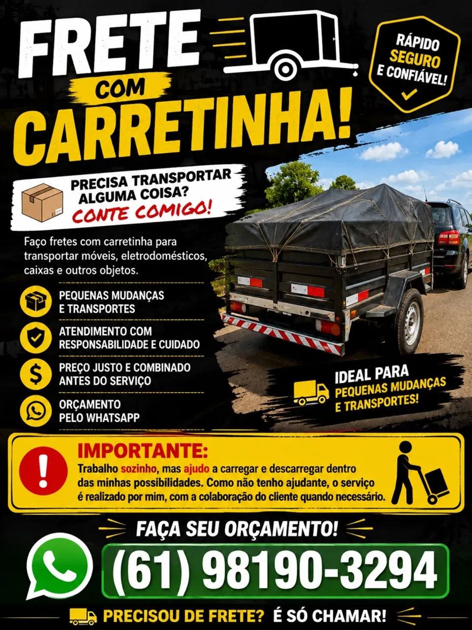 FRETE COM CARRETINHA 