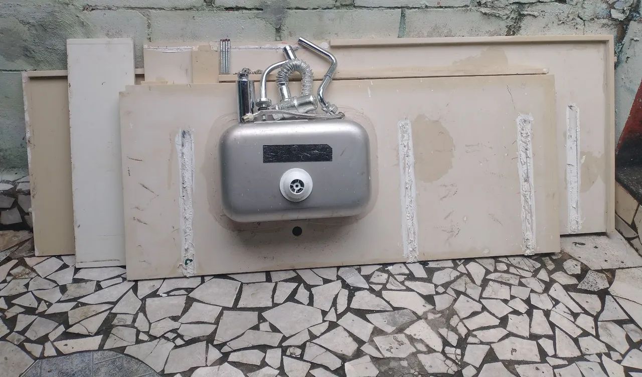Pia Completa Bancada + Faixas Tudo Em Granito Quartzito Na cor Beje Completo Com 19 Itens - Foto 2