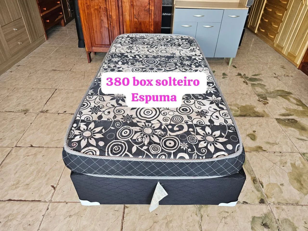 CAMA BOX DE SOLTEIRO ESPUMA USADO
