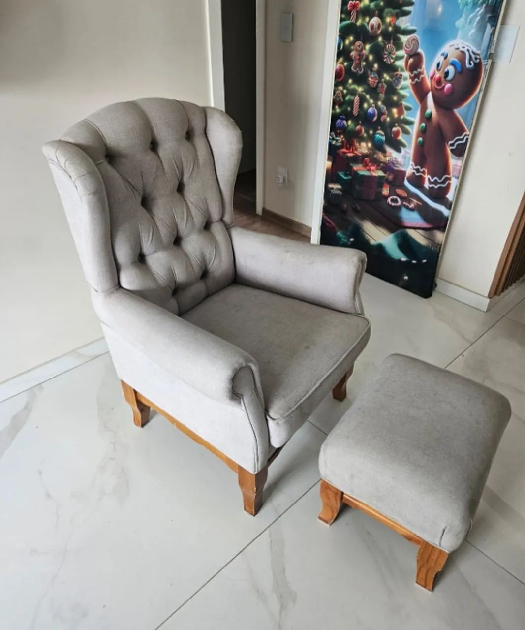 Nursing Chair - Linen with Footrest469163594849996804