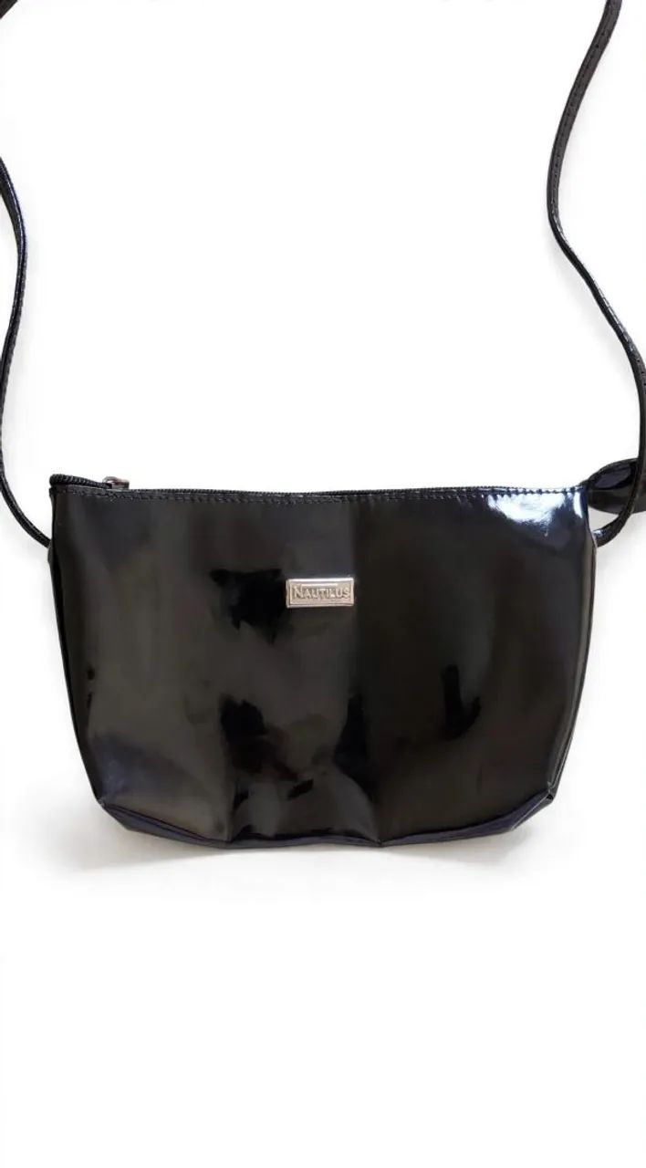 Bolsa lateral preta pequena verniz - Foto 2