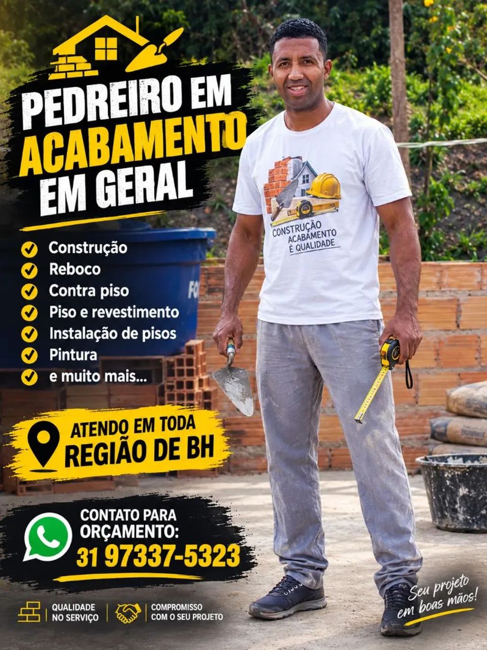 Pedreiro em acabamento em geral 