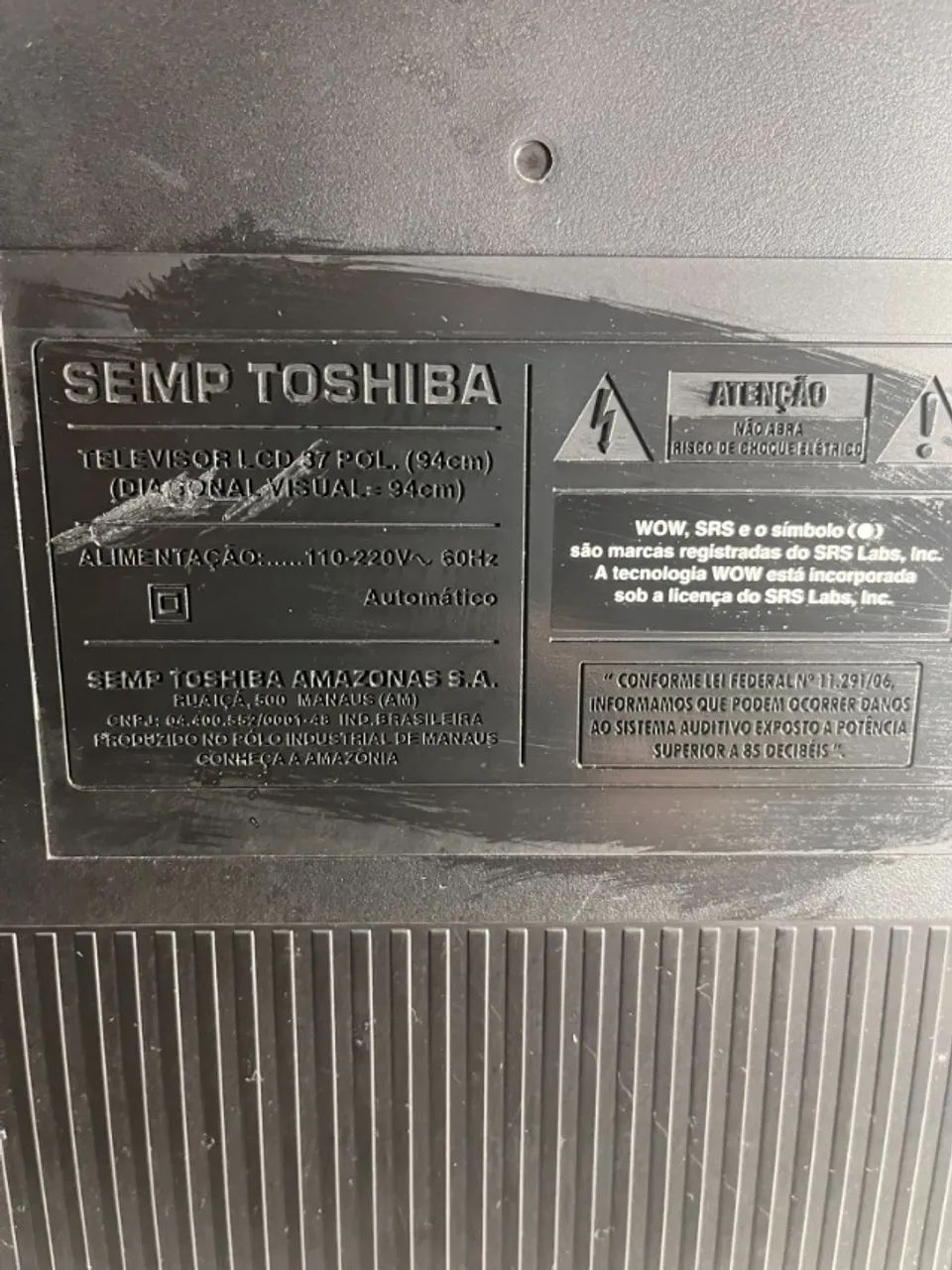 TV Semp Toshiba Regza 37 polegadas - Foto 4