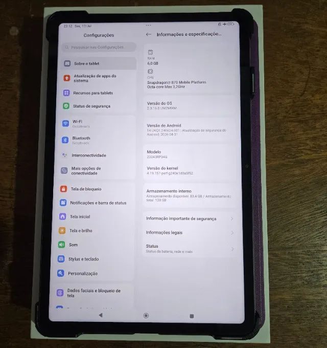 Só venda Tablet Gamer Xiaomi Pad 6 11" IPS 2.8K 144 Hz  6/128 GB Carregador33W+Capa+Caixa - Foto 6