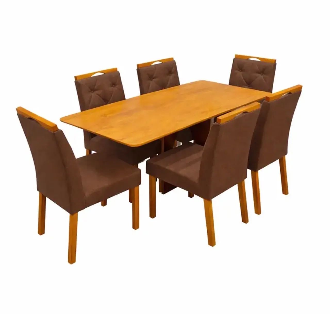 Mesa Jantar 160x80cm Sem Vidro e 6 Cadeiras Jasmim p87 - Foto 3