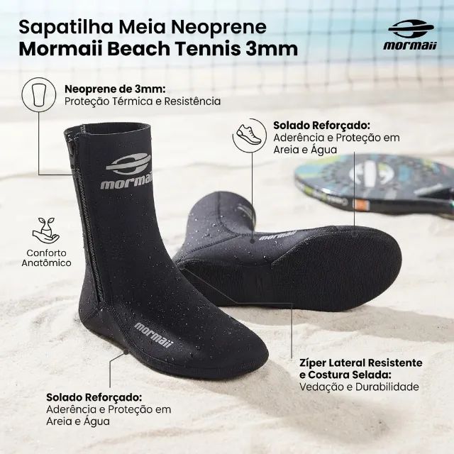 Sapatilha Meia Neoprene Mormaii Beach Tennis 3mm - Foto 4
