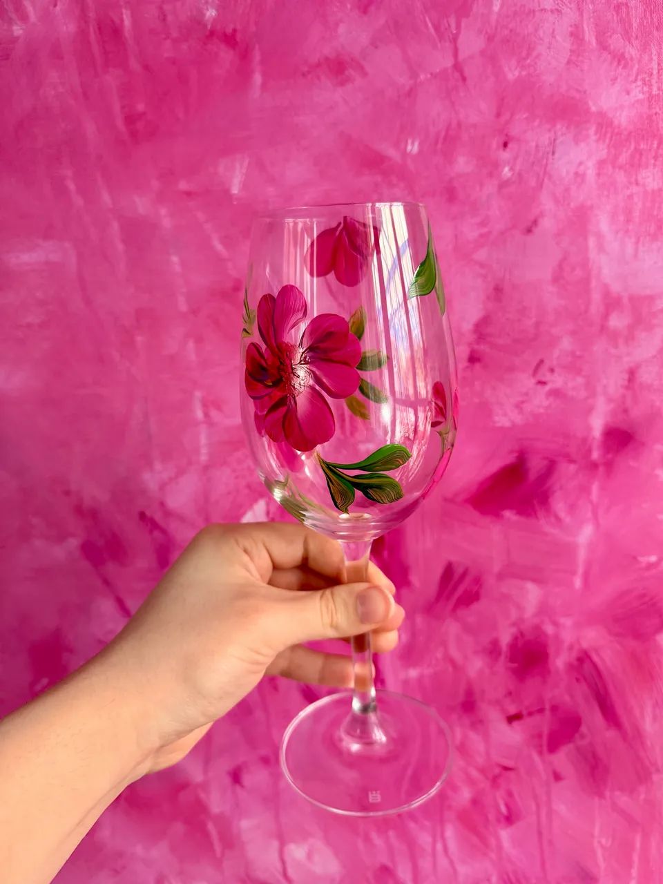 Taça de Cristal Pintada à Mão