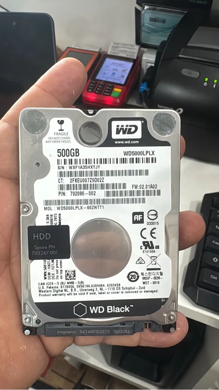 Hd de 500gb wd notebook 