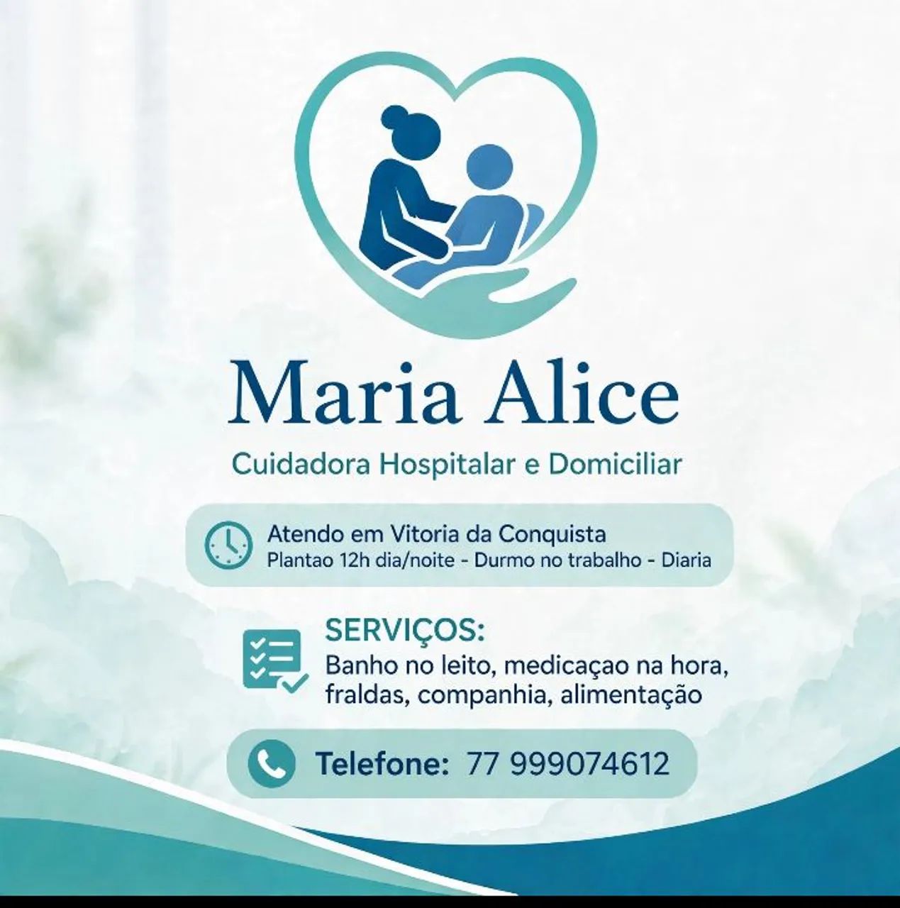 Cuidadora hospitalar e domiciliar