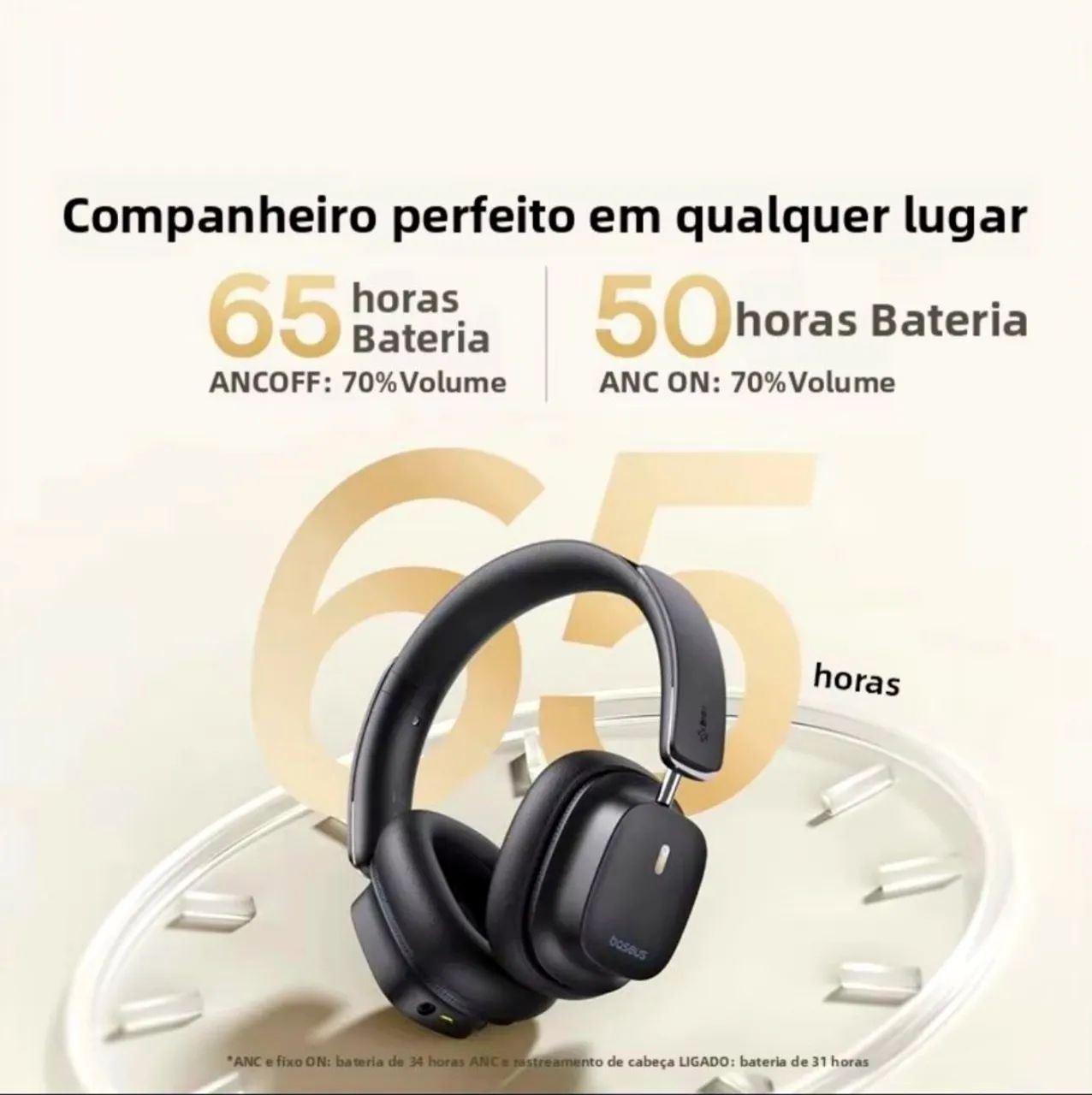 Headset ANC, bluetooth, LDAC, gamre mode, P2 entrega grátis  Baseus Bowie 30 Max - Foto 3