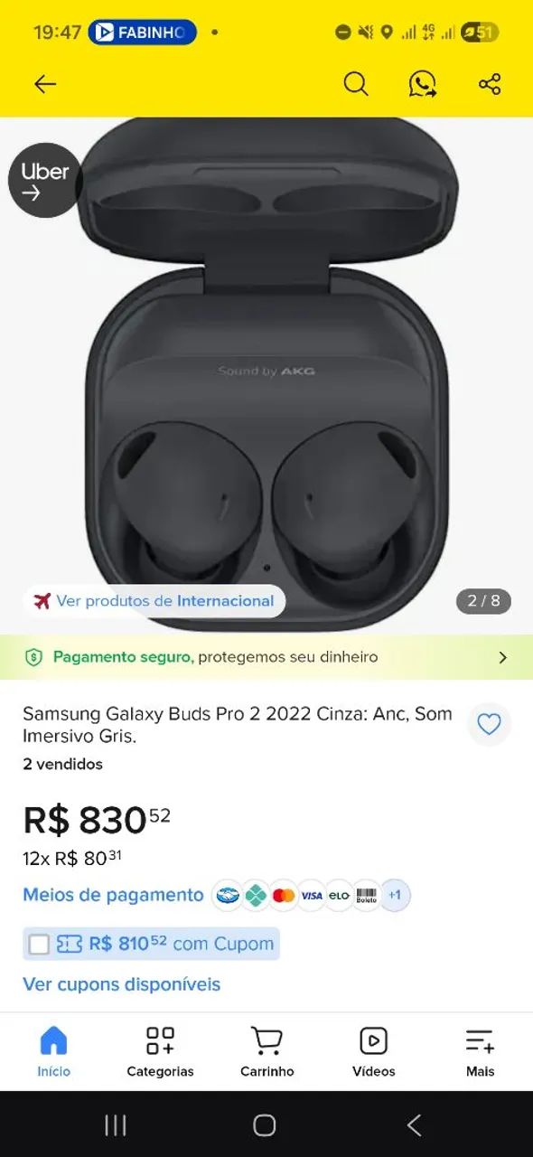Fone buds 2 pro  - Foto 2