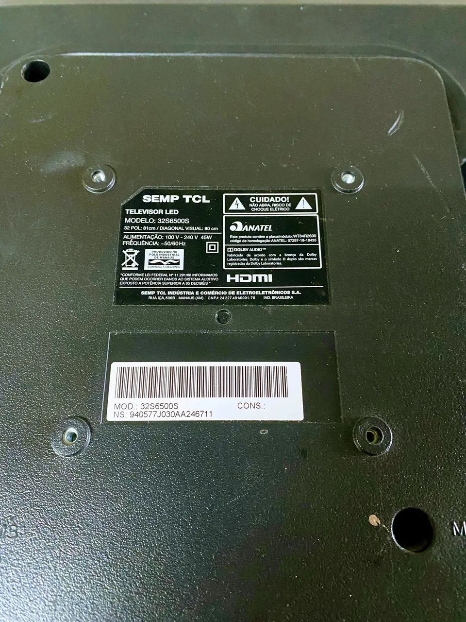 Tv tcl 32s6500 (tela quebrada) - Foto 3