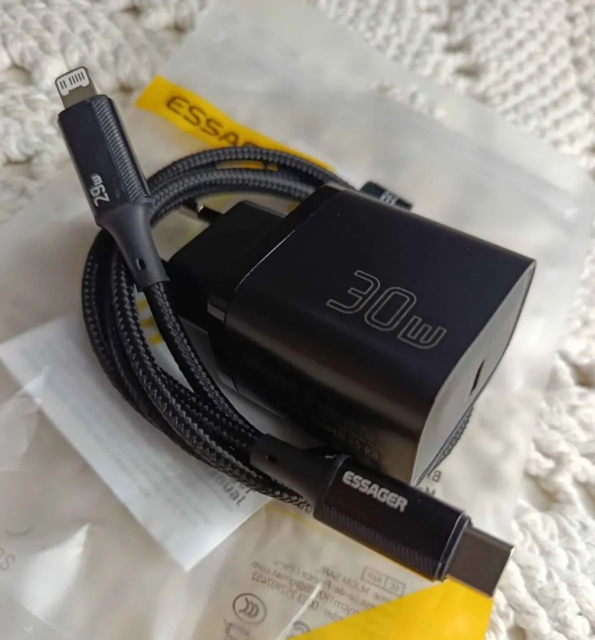 Carregador iPhone Lightning Original Essager 30w  - Foto 3