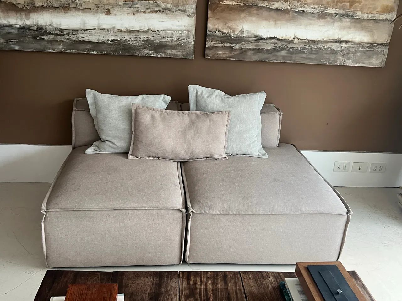 SOFÁ MODULAR EM LINHO - MUITO CONFORTÁVEL - Foto 3