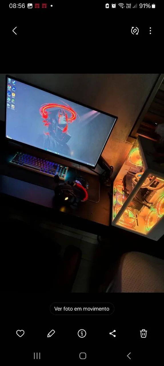 PC GAMER COMPLETO À VENDA - SETUP RGB BRANCO - Foto 5