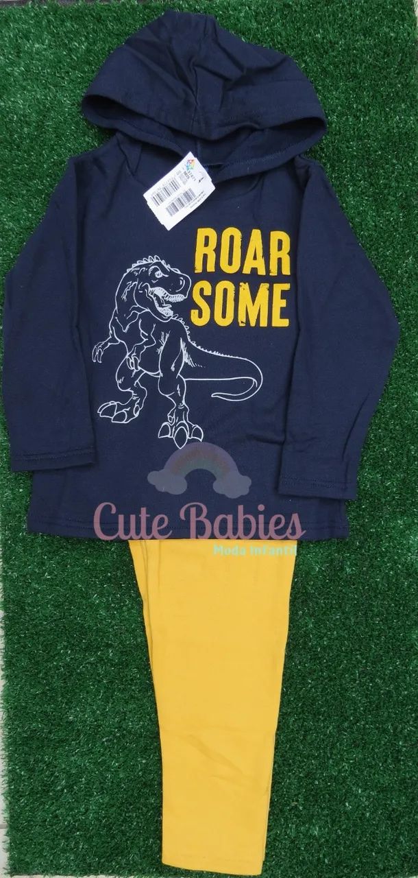 Conjunto de moletom infantil Roar - Tam 4