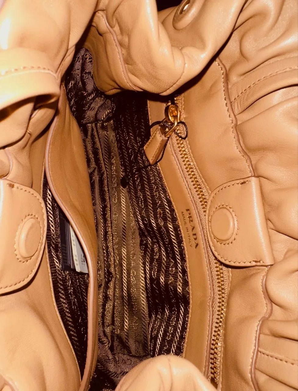 bolsa prada de couro caramelo  luxo importado da europa - Foto 3