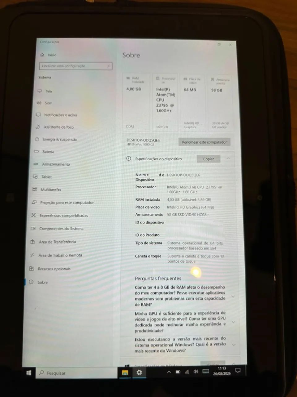 tablet empresarial HP ElitePad 1000 G2 - Foto 2