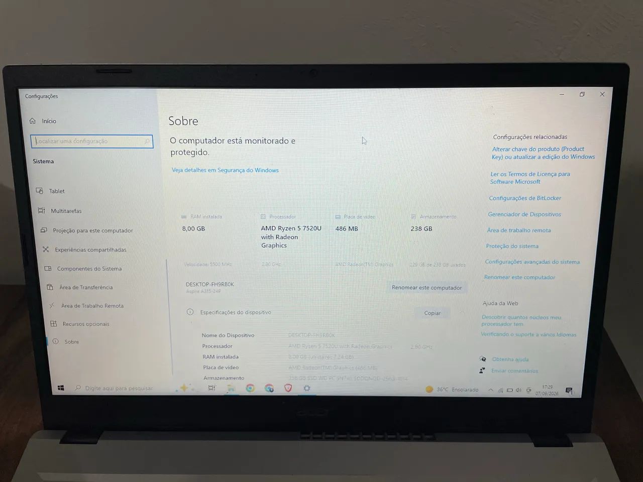 Notebook Acer Aspire A315-24P - Foto 4
