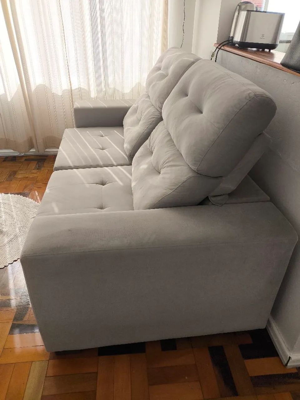 Sofá retrátil e reclinável de 2,10 m - seminovo. - Foto 2